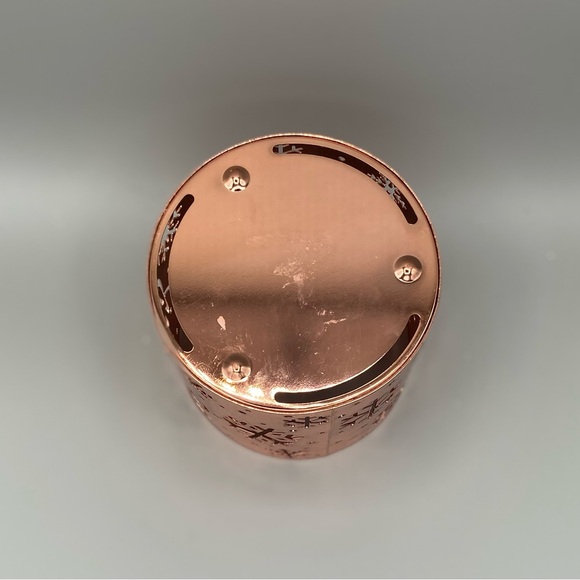 Joy And Snowflake Brilliant Copper Color Leaf THREE WICK CANDLE Holder - Picture 4 of 7